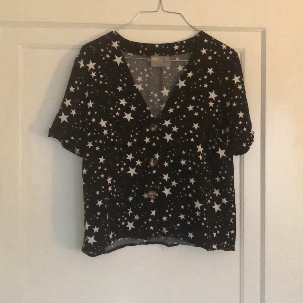 Asos cropped button down blouse